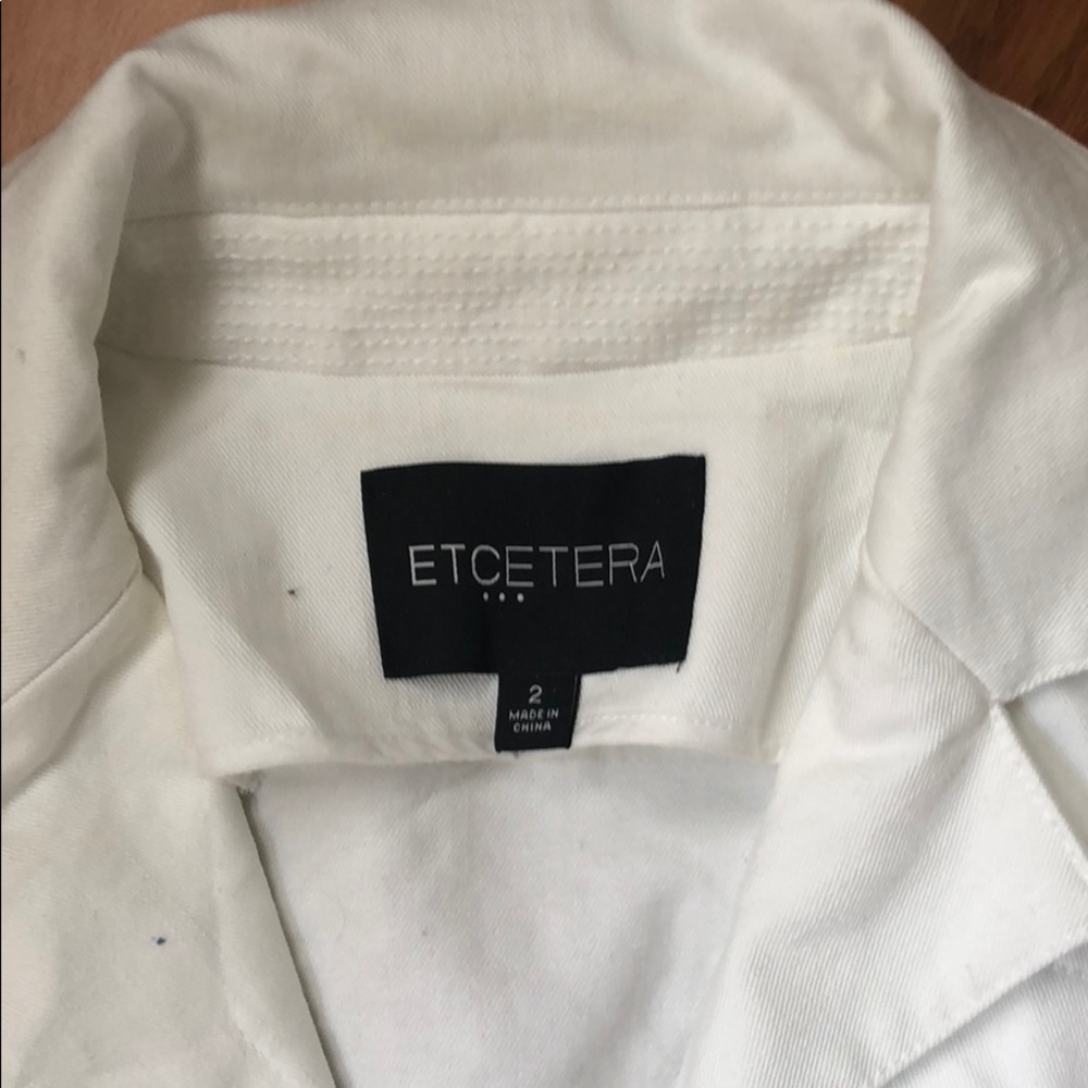 Etcetera Structured White Denim Jacket - image 2